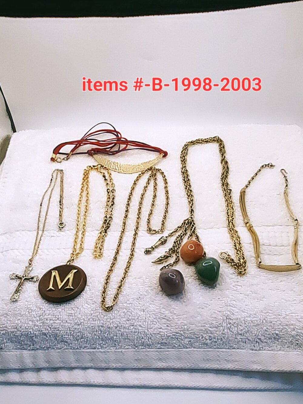 6 Necklaces, items # B-1998-2003,.  wt. 161 grams.